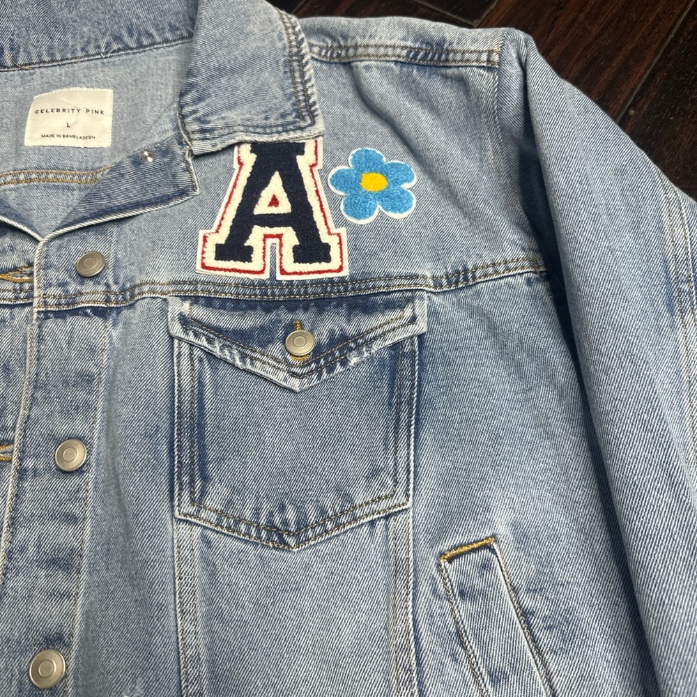 Jeans Jacket With Patchwork Long Sleeve Casual Bo… - image 2